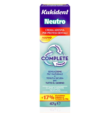 Kukident Linea Protesi Dentali Neutro Complete Crema Adesiva Protettiva 47 g