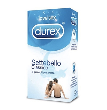 Durex Linea Classica Settebello Cassico Condom Confezione con 12 Profilattici