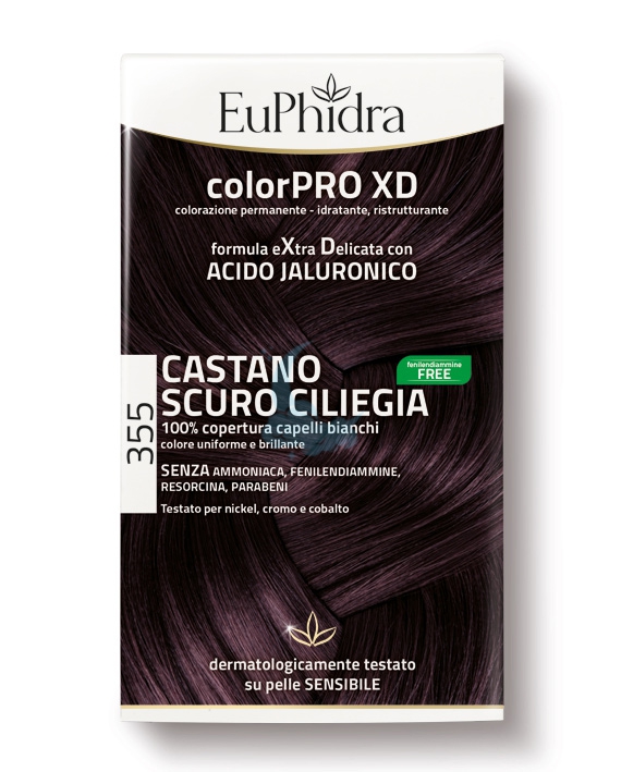 EuPhidra Linea ColorPRO XD Colorazione Extra-Delixata 355 Castano Scuro Ciliegia