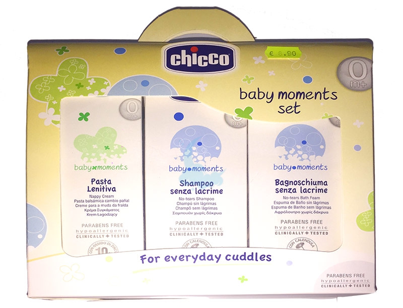 Chicco Linea Baby Moments Cofanetto Pasta Lenitiva + Shampoo + Bagnoschiuma