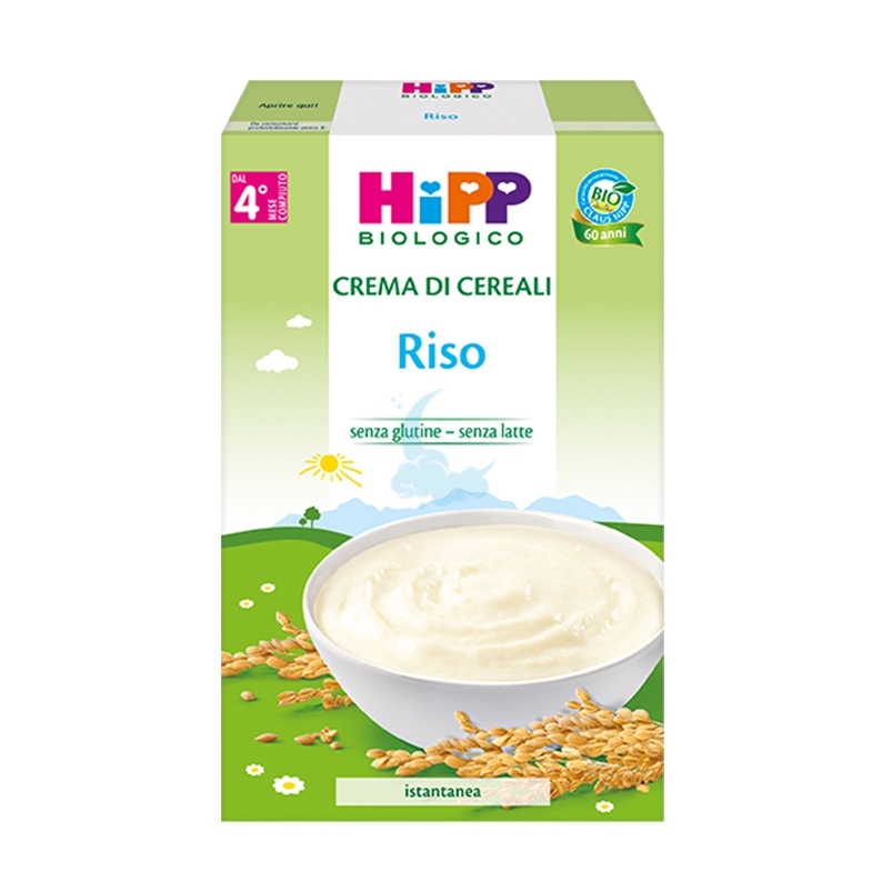 HiPP Linea Svezzamento Bio Crema di Cereali Riso Vitamina B1 da 4 Mesi 200 g