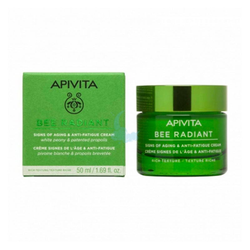 Apivita Linea Bee Radiant Crema Segni dell'Et e Anti-Fatica Texture Ricca 50 ml